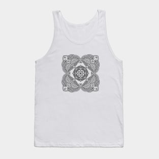 Elegant Lace Henna Tattoo Style Mandala Pattern Tank Top